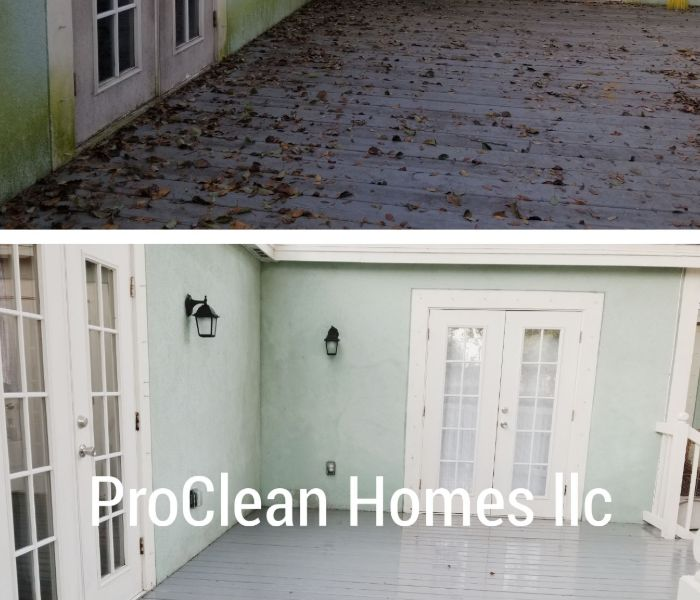 Before and after house pressure washing