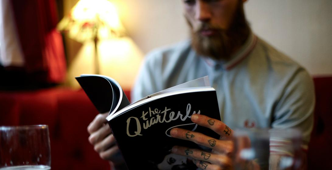 Billy Huxley reading The Quarterly'