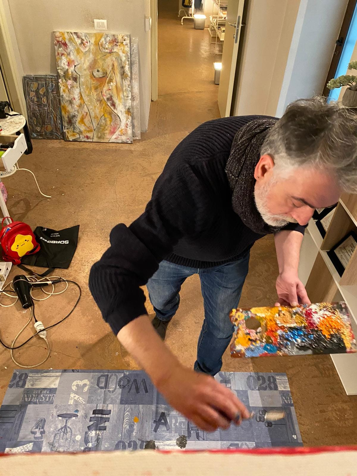 The artist in his Atelier