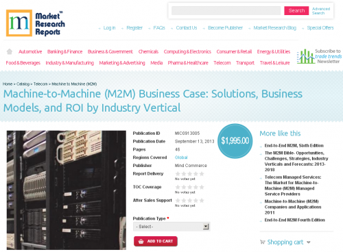 Machine-to-Machine Business Case - Solutions, Business Model'