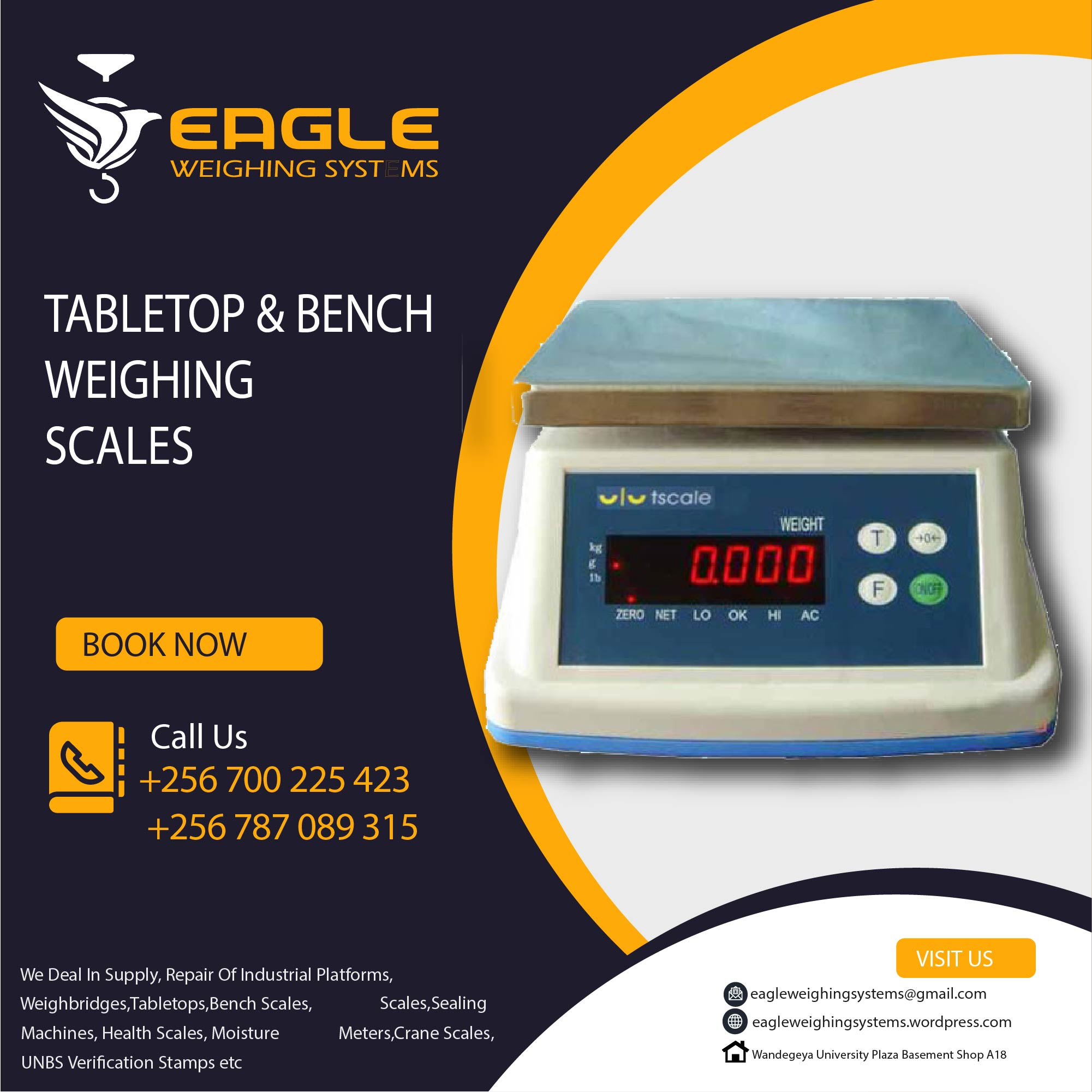 Waterproof Table Top Weighing Scale for weighing fish in Ka'