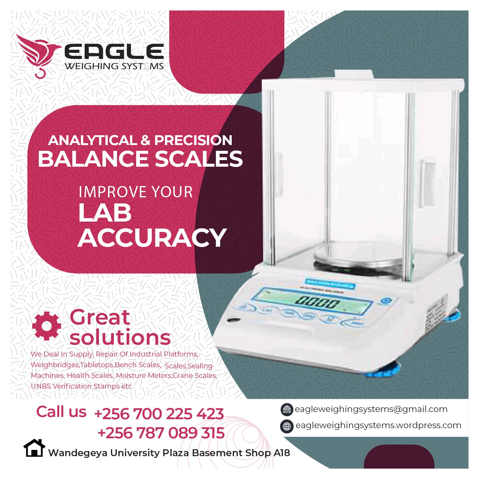 Table top electronic laboratory balance scales in Kampala U'