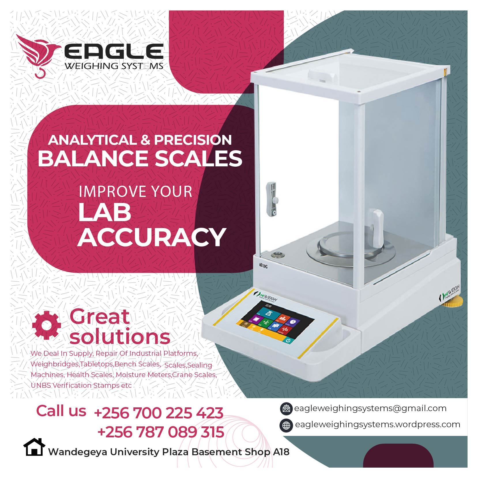 Accurate Laboratory analytical weighing scales in Kampala'