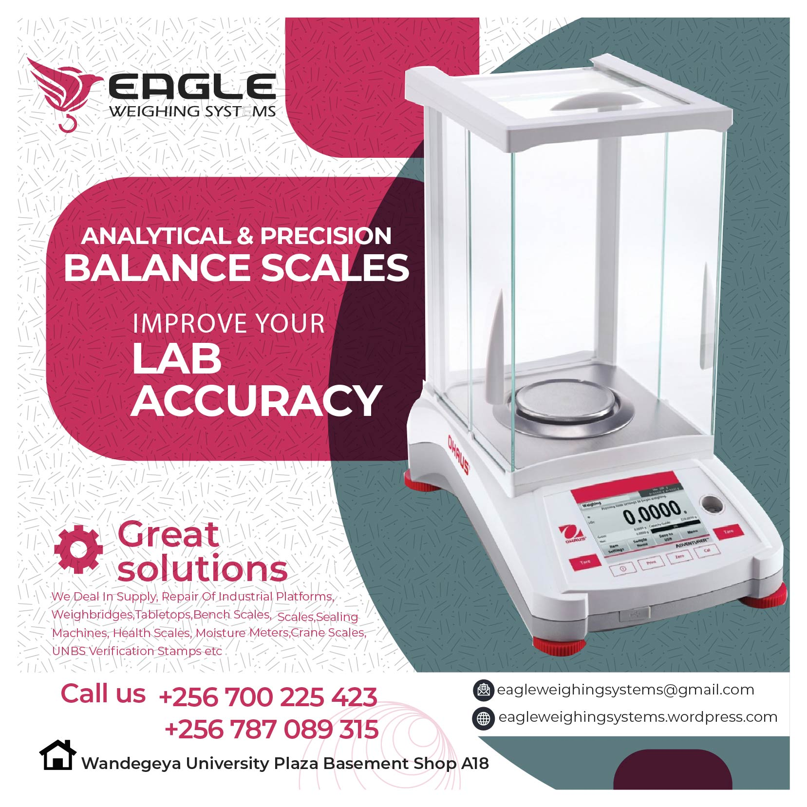 Laboratory analytical table top weighing scales in Kampala U'