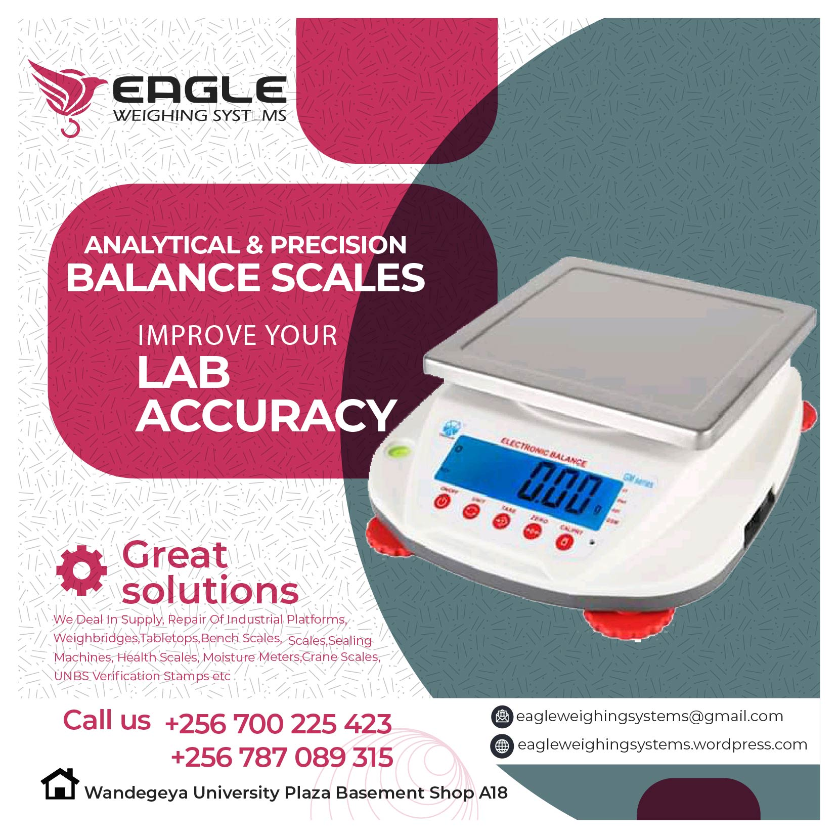 Square Laboratory analytical commercial table top weighing s'