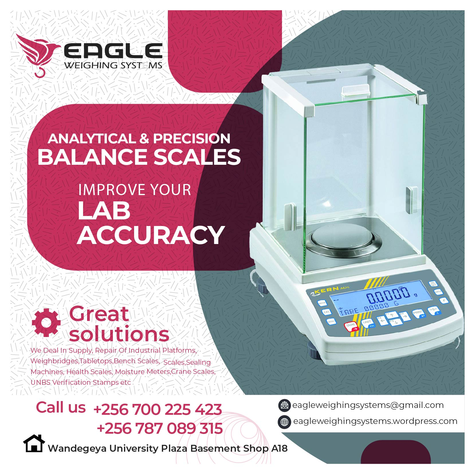 Laboratory analytical Table top digital weighing scales in K'