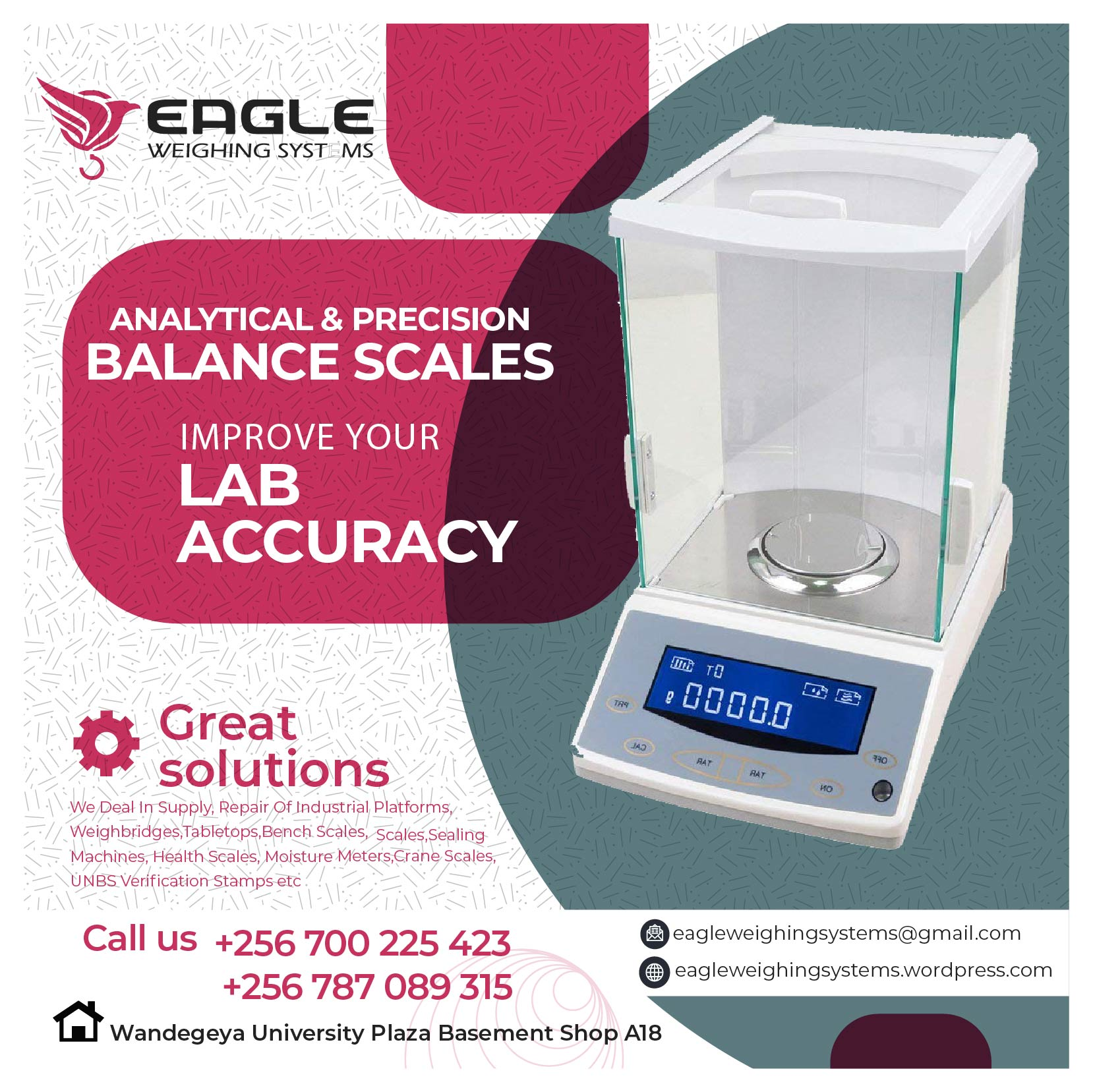 Digital Laboratory analytical weighing scales for sale Kampa'