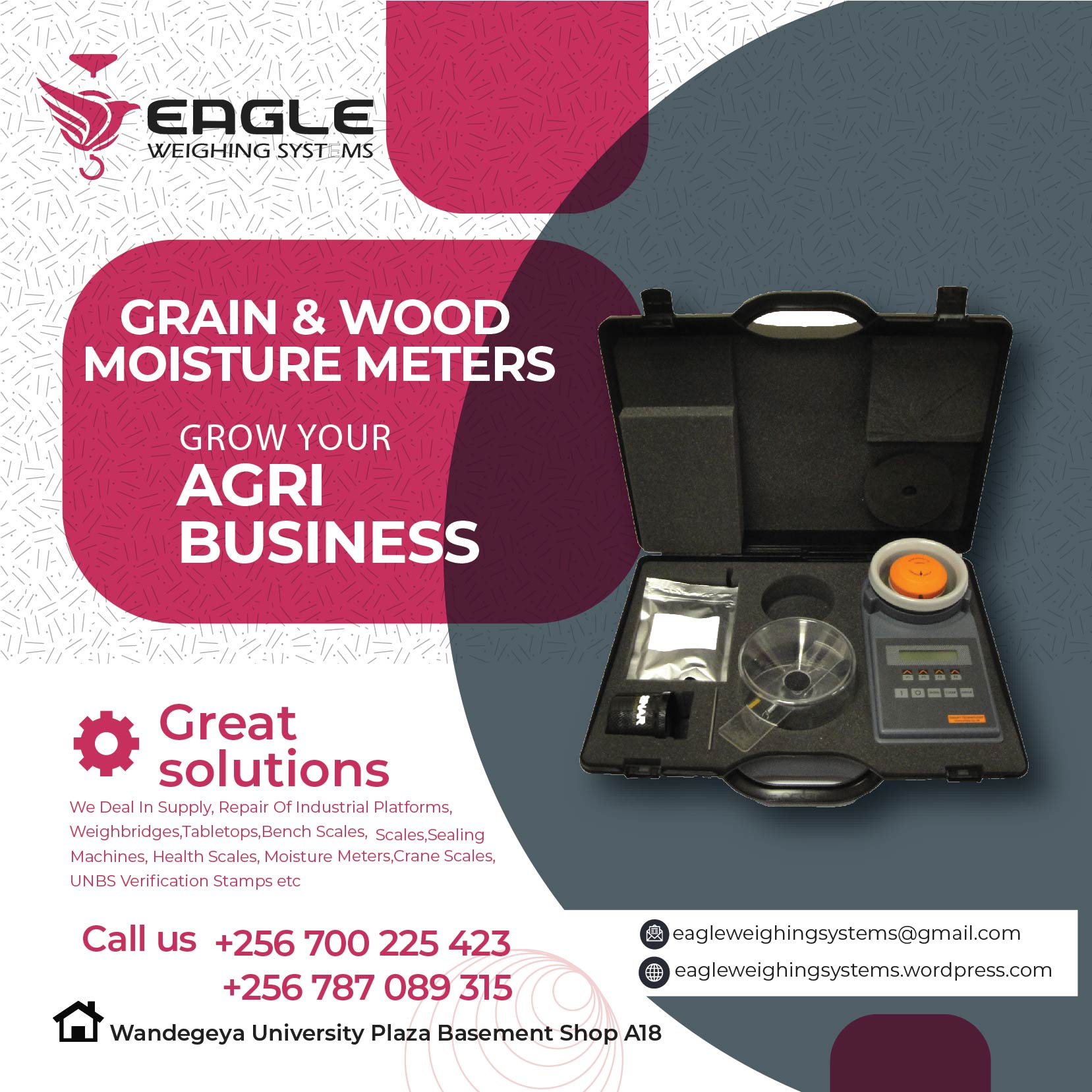 Handheld moisture meter for cocoa, cereals in Uganda'