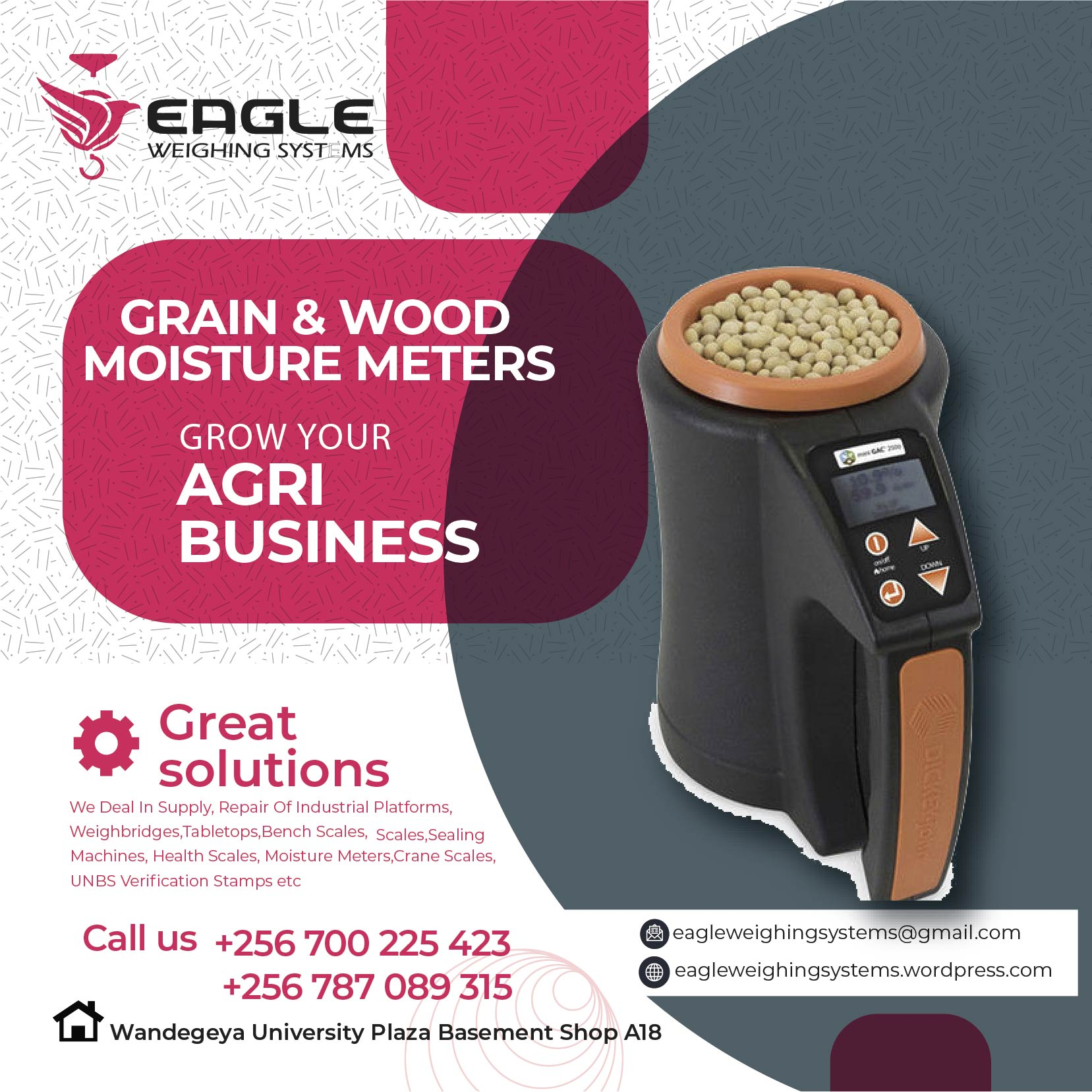 Portable coffee moisture meter for grains in Uganda'