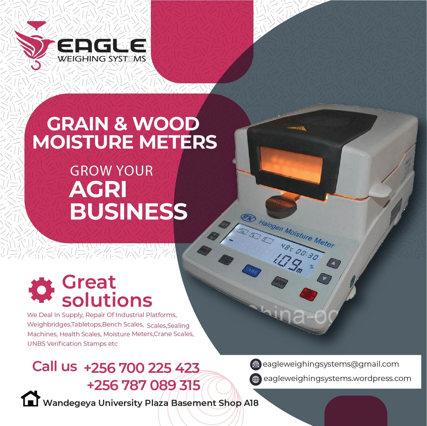Touch screen halogen moisture analyzers in Uganda'