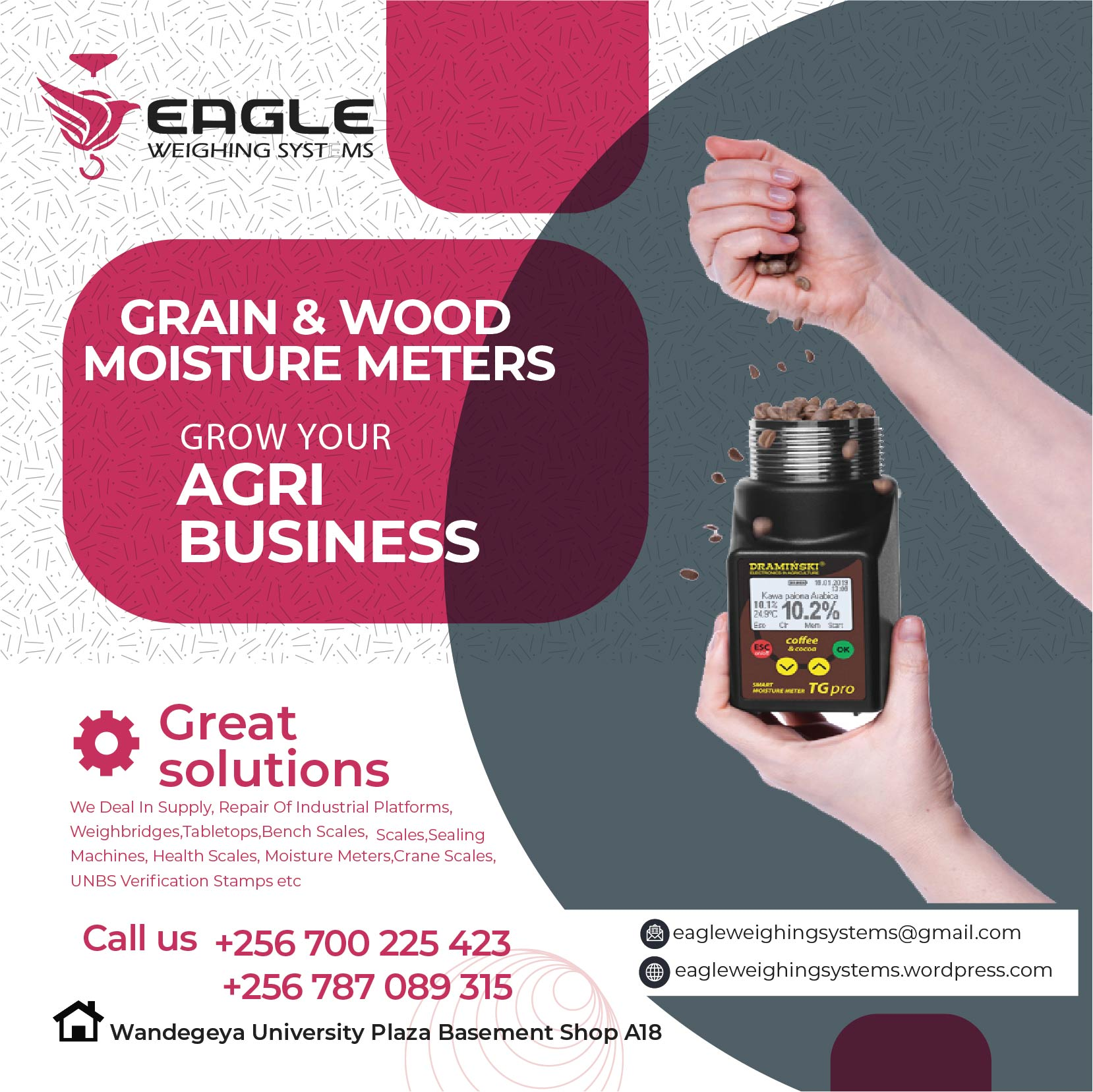 Grain tester moisture meter for maize in Uganda'