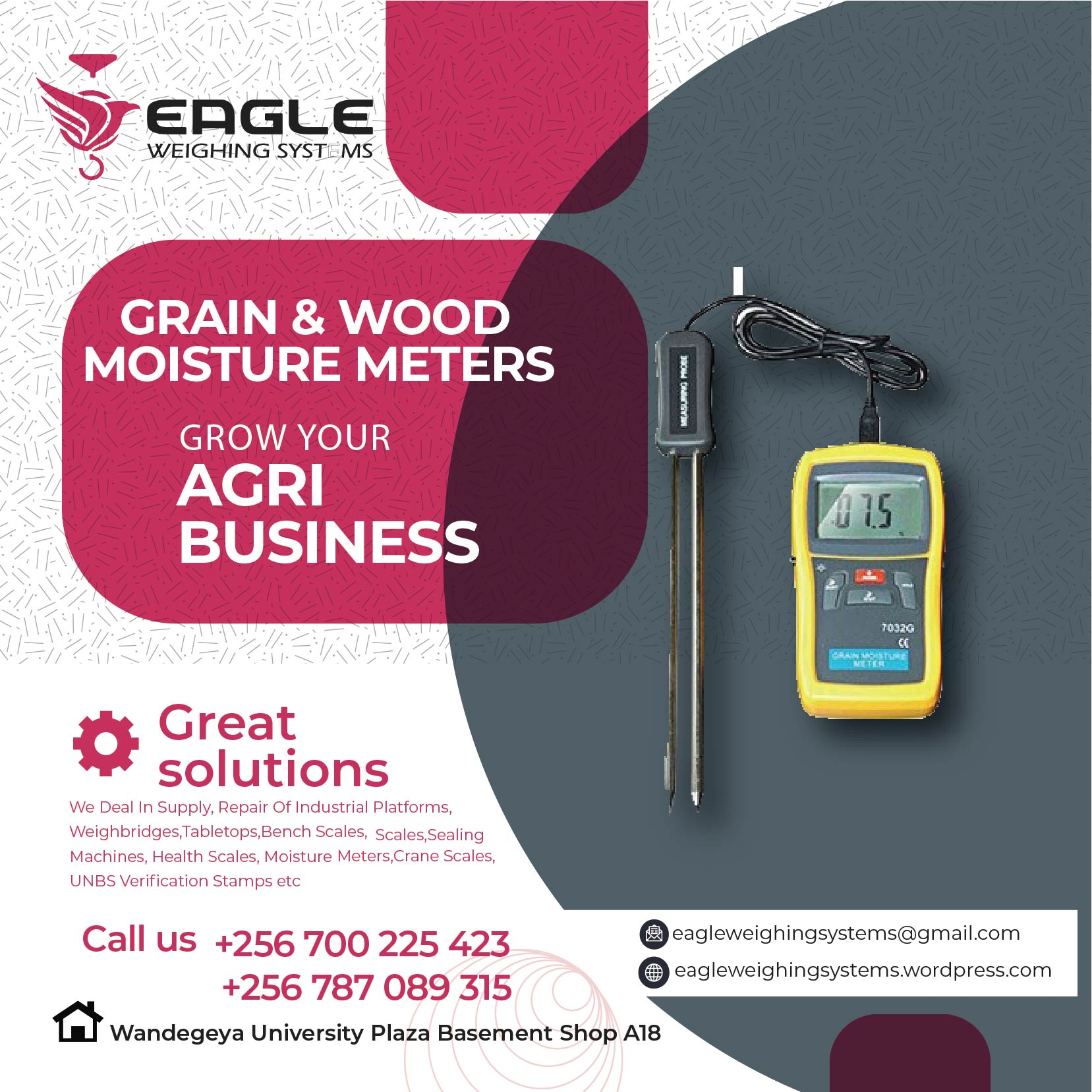 Easy reading Moisture Tester Temperature Meter Detector in U'