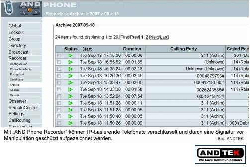 ANDTEK Telephone Recorder'