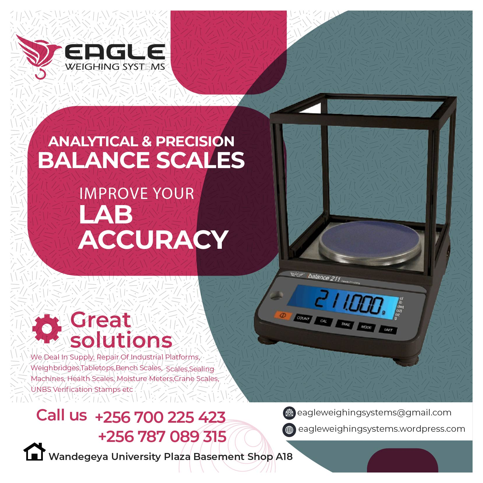 Lab electronic weighing scales Kampala'