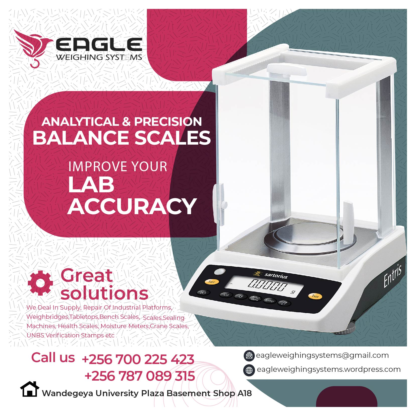 Square Laboratory analytical commercial table top weighing s'