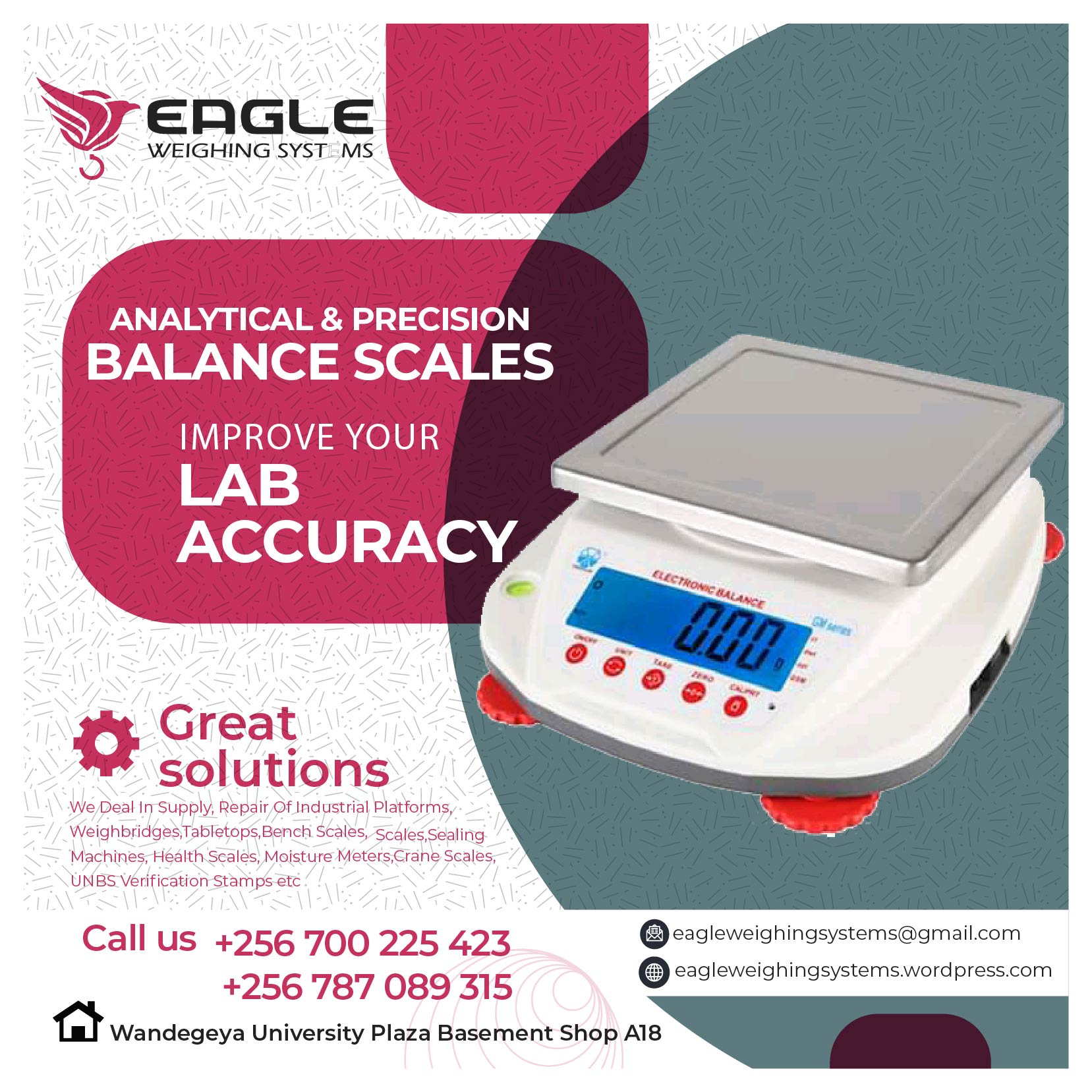 Laboratory analytical Weighing machine at Eagle Weighing Sca'