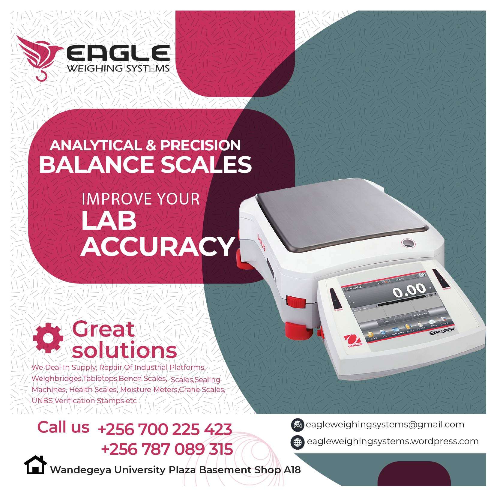 Shipping table top Laboratory analytical bench scale weighi'