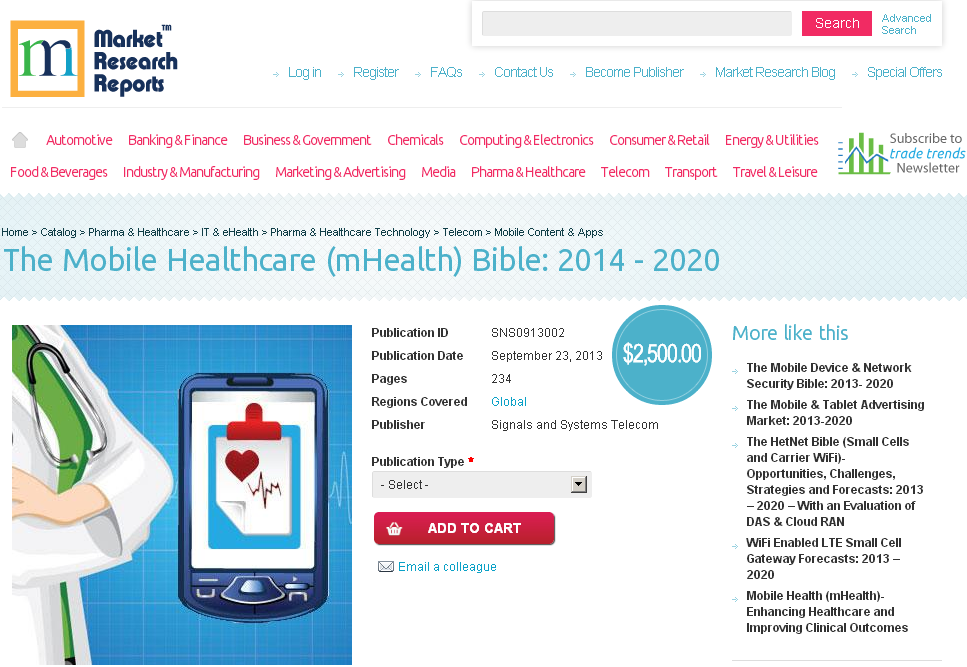 Mobile Healthcare (mHealth) Bible: 2014 - 2020'