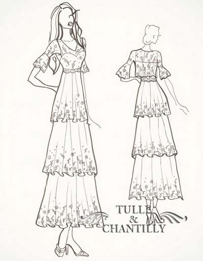 1910s Edwardian Vintage Inspired Tiered Lace Wedding Dress'