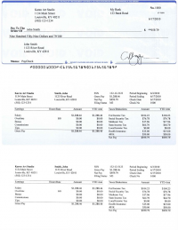 Paycheck with stubs printed by ezPaycheck payroll software