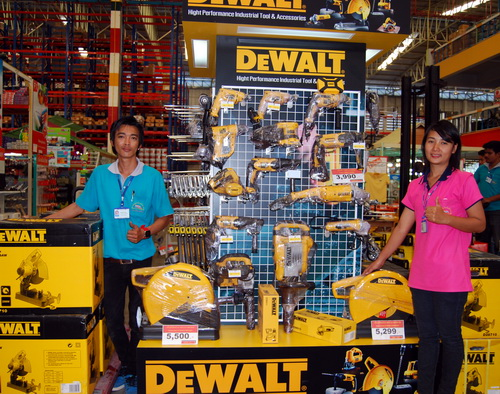 Buriram Dewalt Power Tools on display'