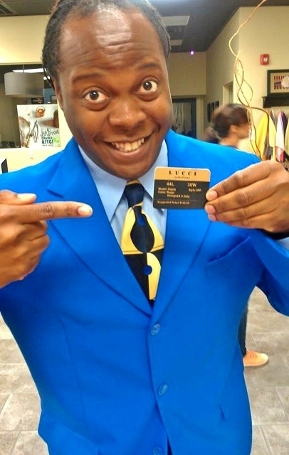 Javar in his very blue Bluestein's suit.'