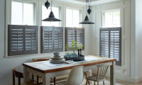 Grey Shutters in Dining Room