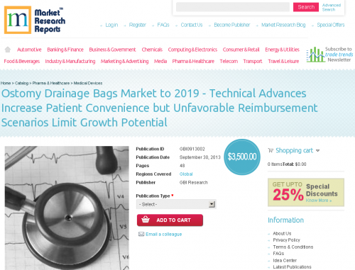 Ostomy Drainage Bags Market to 2019'