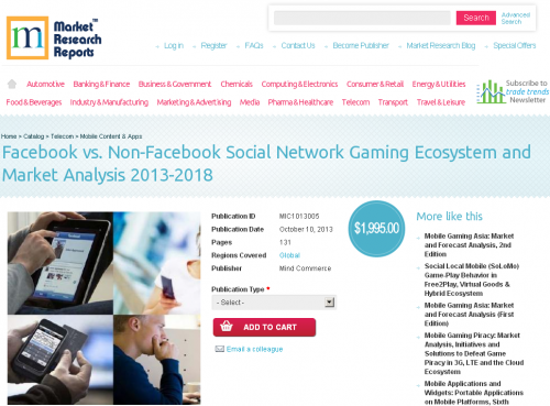 Facebook vs. Non-Facebook Social Network Gaming Ecosystem'