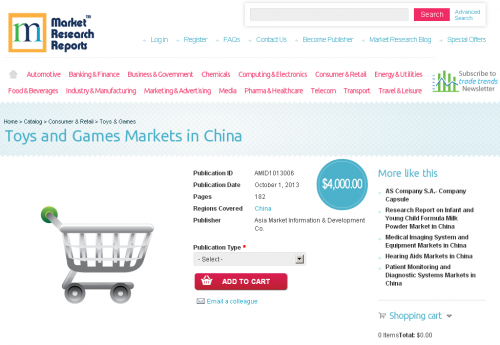 Toys and Games Markets in China'