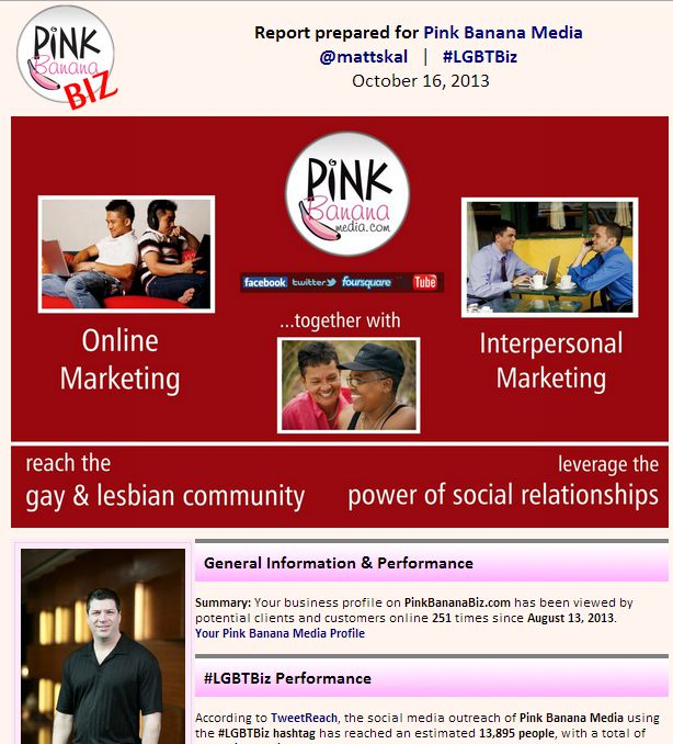 Social Media Reporting for Pink Banana Media Clients'