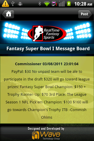 RTFS App Message Board