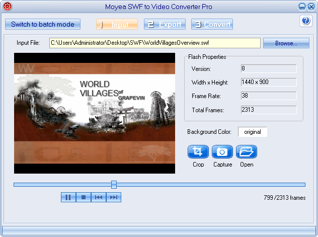 Moyea SWF to Video Converter Pro Sreenshot