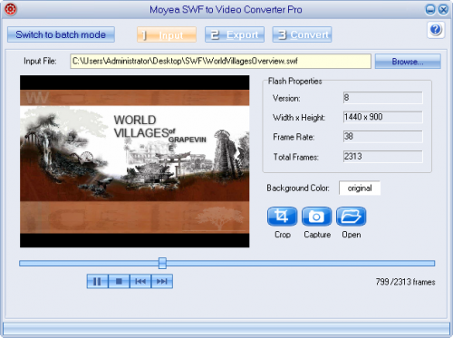 Moyea SWF to Video Converter Pro Sreenshot'