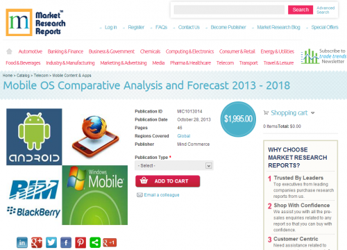 Mobile OS Comparative Analysis and Forecast 2013 - 2018'