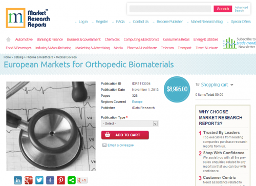 European Markets for Orthopedic Biomaterials'