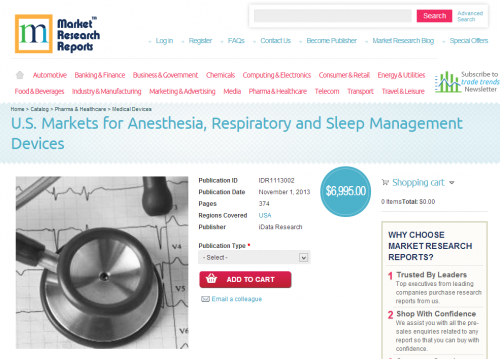 U.S. Markets for Anesthesia, Respiratory and Sleep Managemen'
