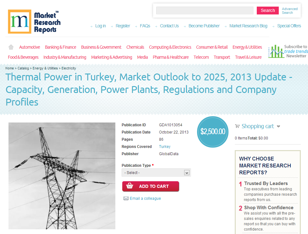 Thermal Power in Turkey, Market Outlook to 2025, 2013 Update'