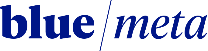 Blue Meta Measurable Marketing Logo