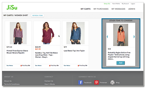 JiSu Recommendations Screen