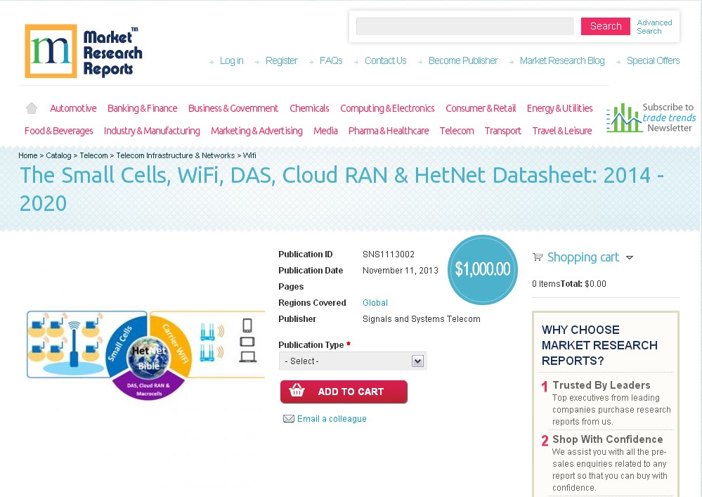 Small Cells, WiFi, DAS, Cloud RAN &amp; HetNet Datasheet: 20'