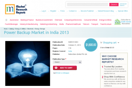 Power Backup Market in India 2013'