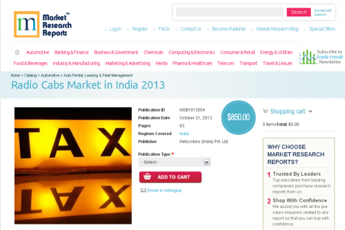 Radio Cabs Market in India 2013'