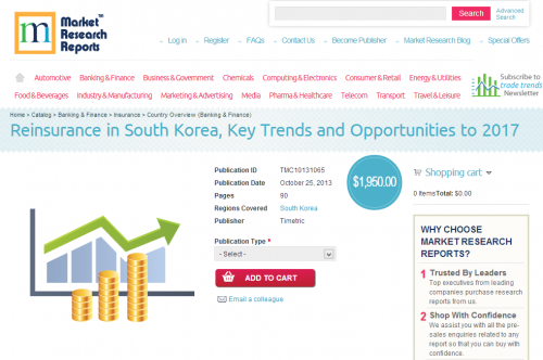 Reinsurance in South Korea, Opportunities to 2017'