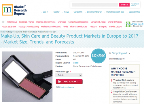 Make-Up, Skin Care and Beauty Product Markets in Europe 2017'