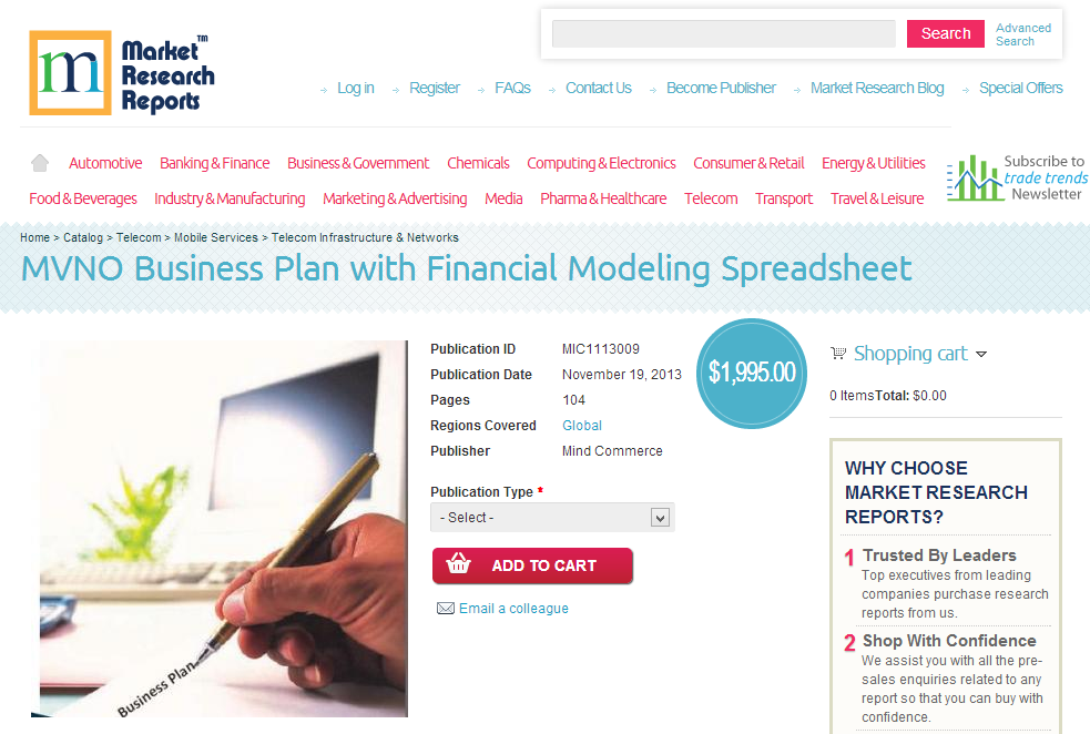 MVNO Business Plan with Financial Modeling Spreadsheet'