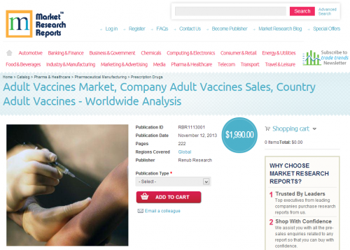 Adult Vaccines Market, Company Adult Vaccines Sales'