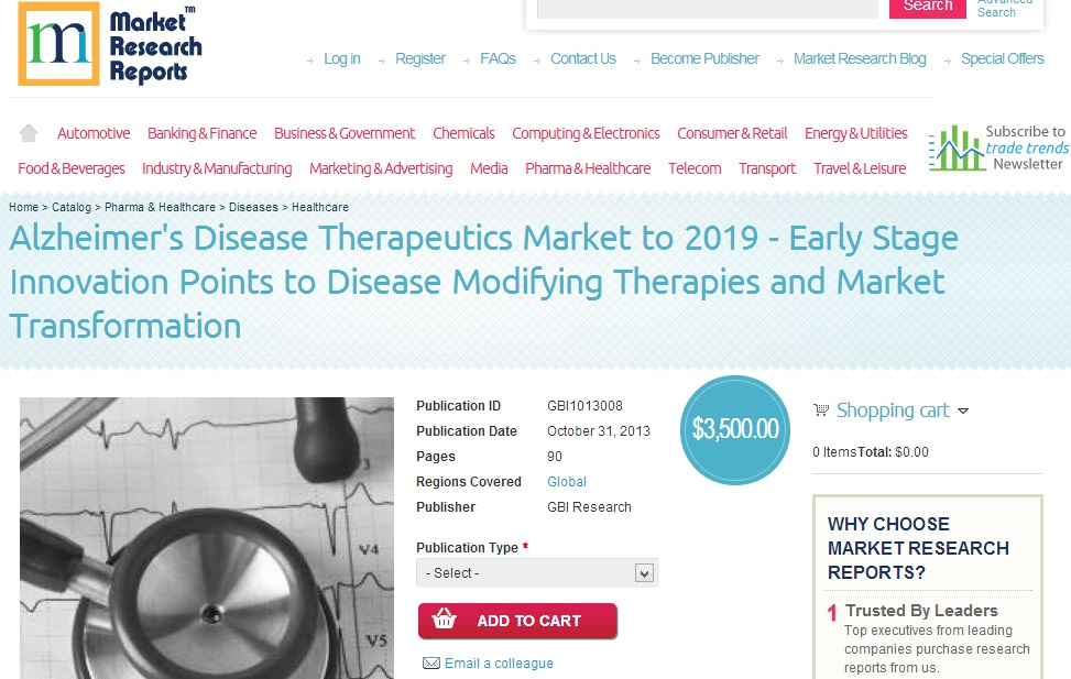 The Alzheimer&amp;rsquo;s Disease Market'