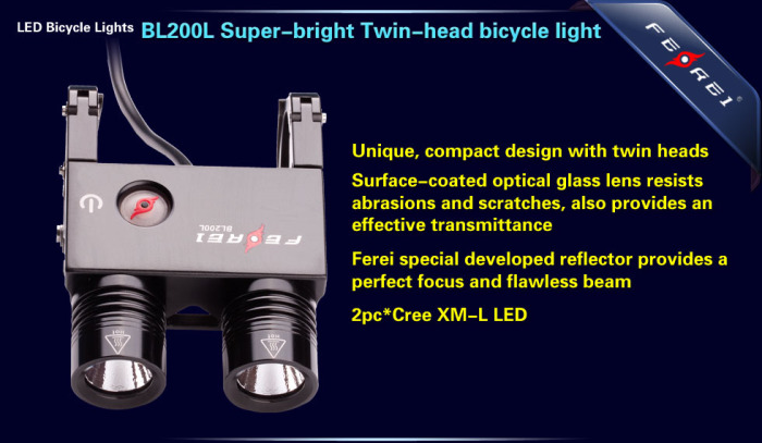 FEREI BL200 Water Resistant 2x800LM LED Bike Light'