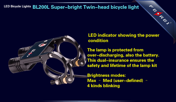 FEREI BL200 Water Resistant 2x800LM LED Bike Light'